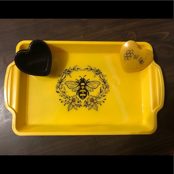 Handcrafted “Bee Kind” Tray Set